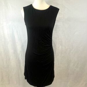 Ann Taylor Loft black ruched side dress size small petite